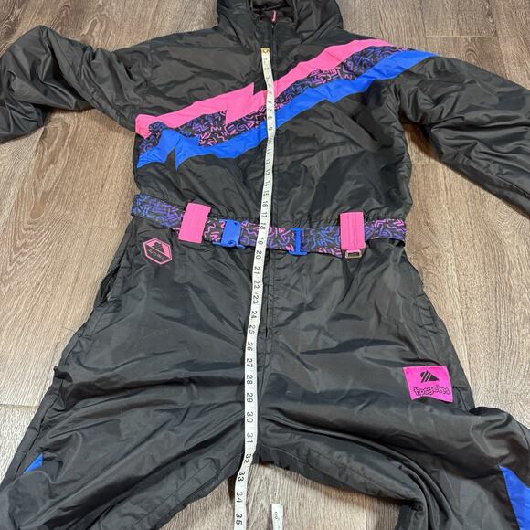 Tipsy Elves Night Run Neon One Piece Snowsuit Men’s Size L Ski Suit Retro 80s - Picture 9 of 15